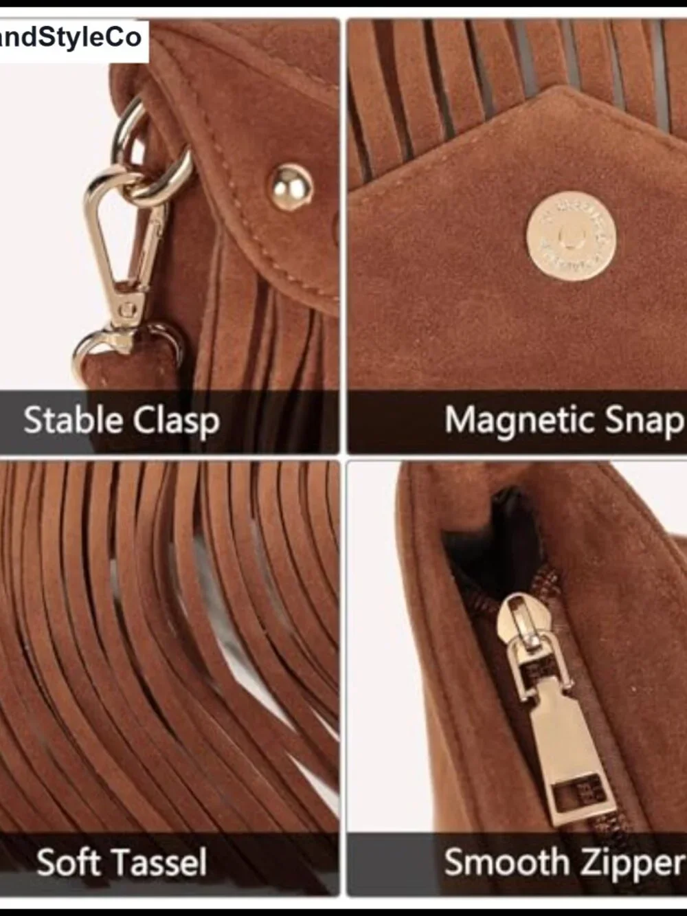 Fringe Suede Crossbody Purse Women's Western Hobo Bag Boho Shoulder Handbag